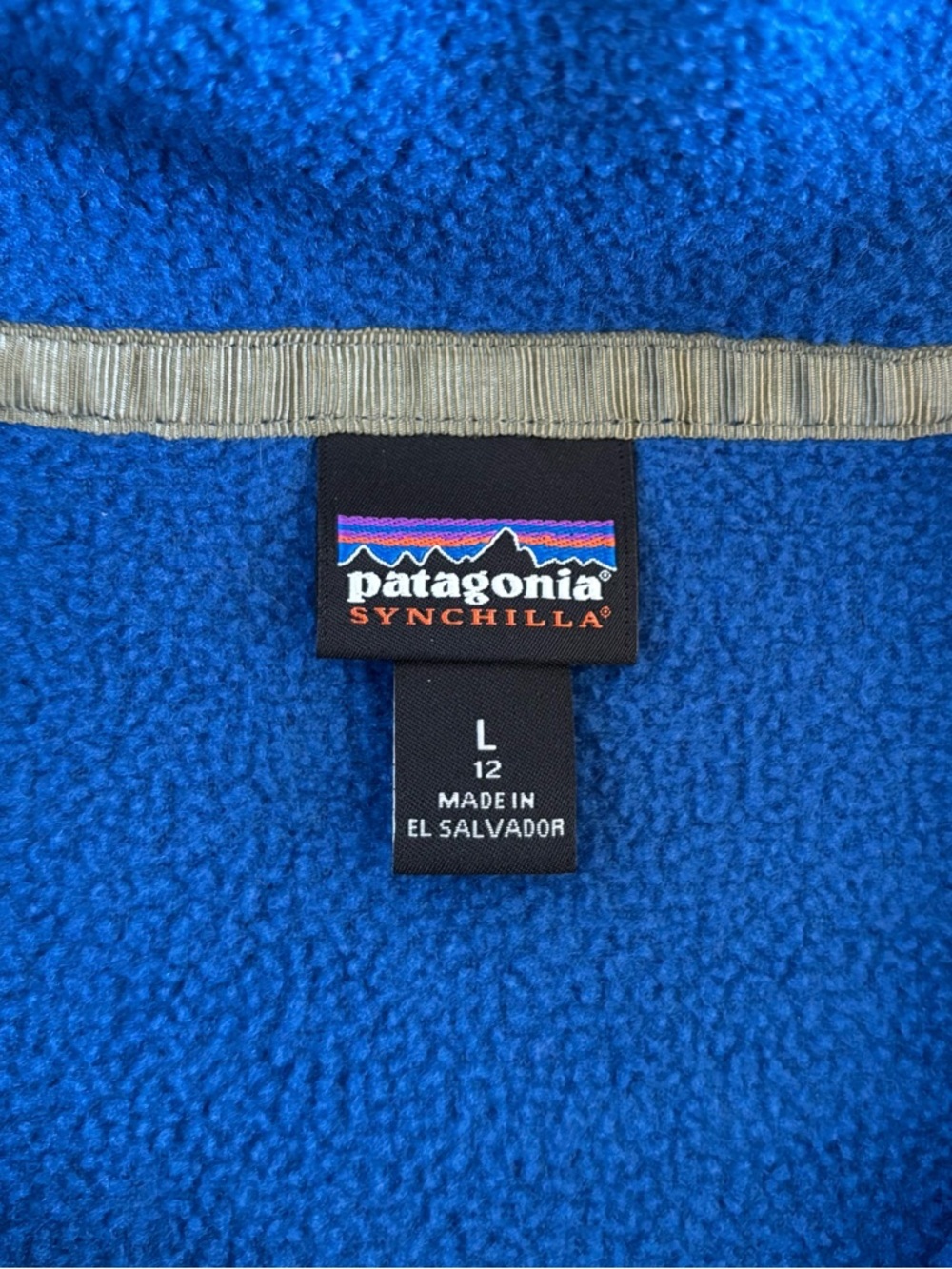 Patagonia Synchilla Snap-T Fleece Pullover Kids Lg (12) Wavy Blue Lightweight - Picture 6 of 11